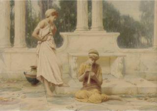 Henry Ryland, R.I. - The Melancholic Piper