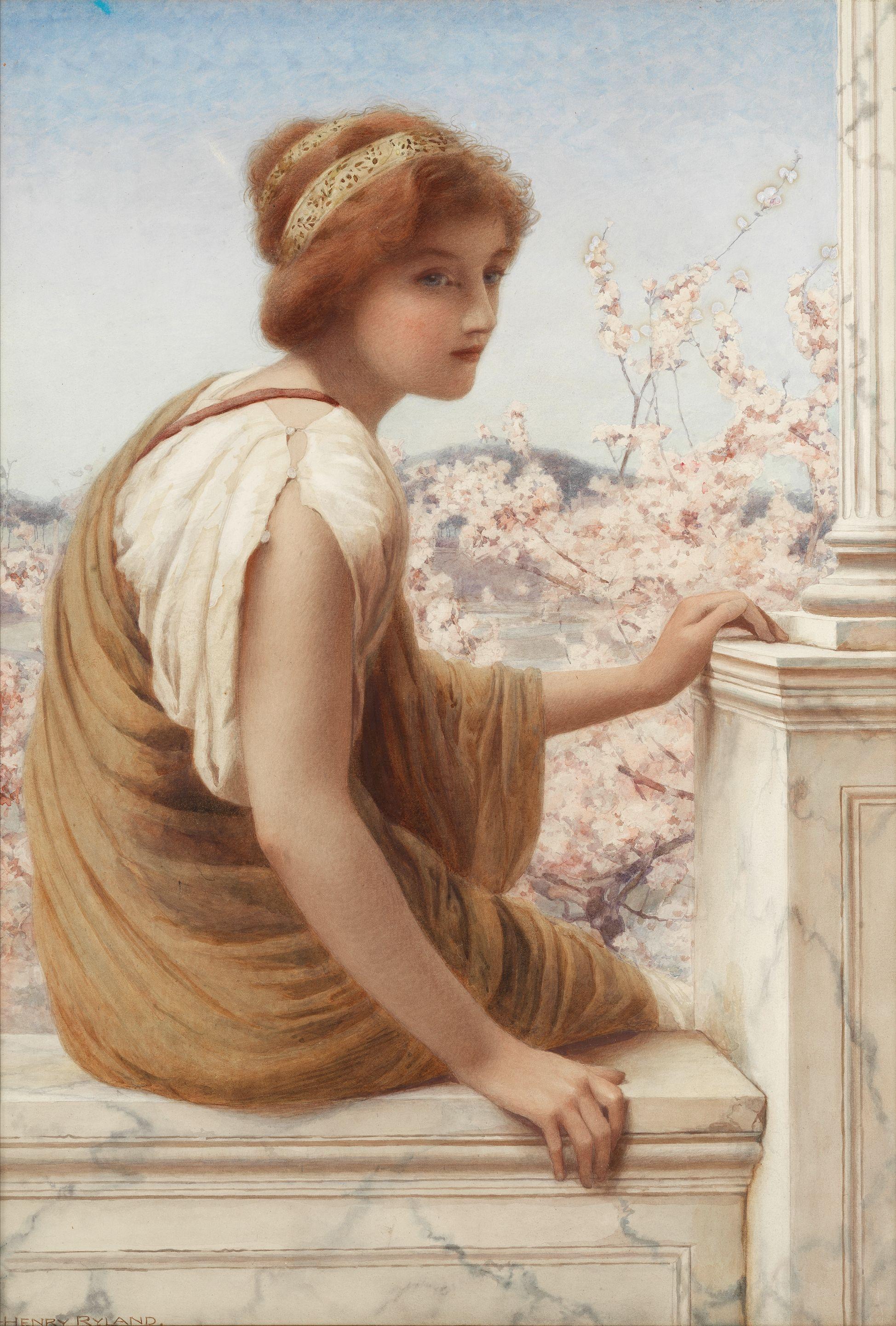 Henry Ryland - Apple blossom