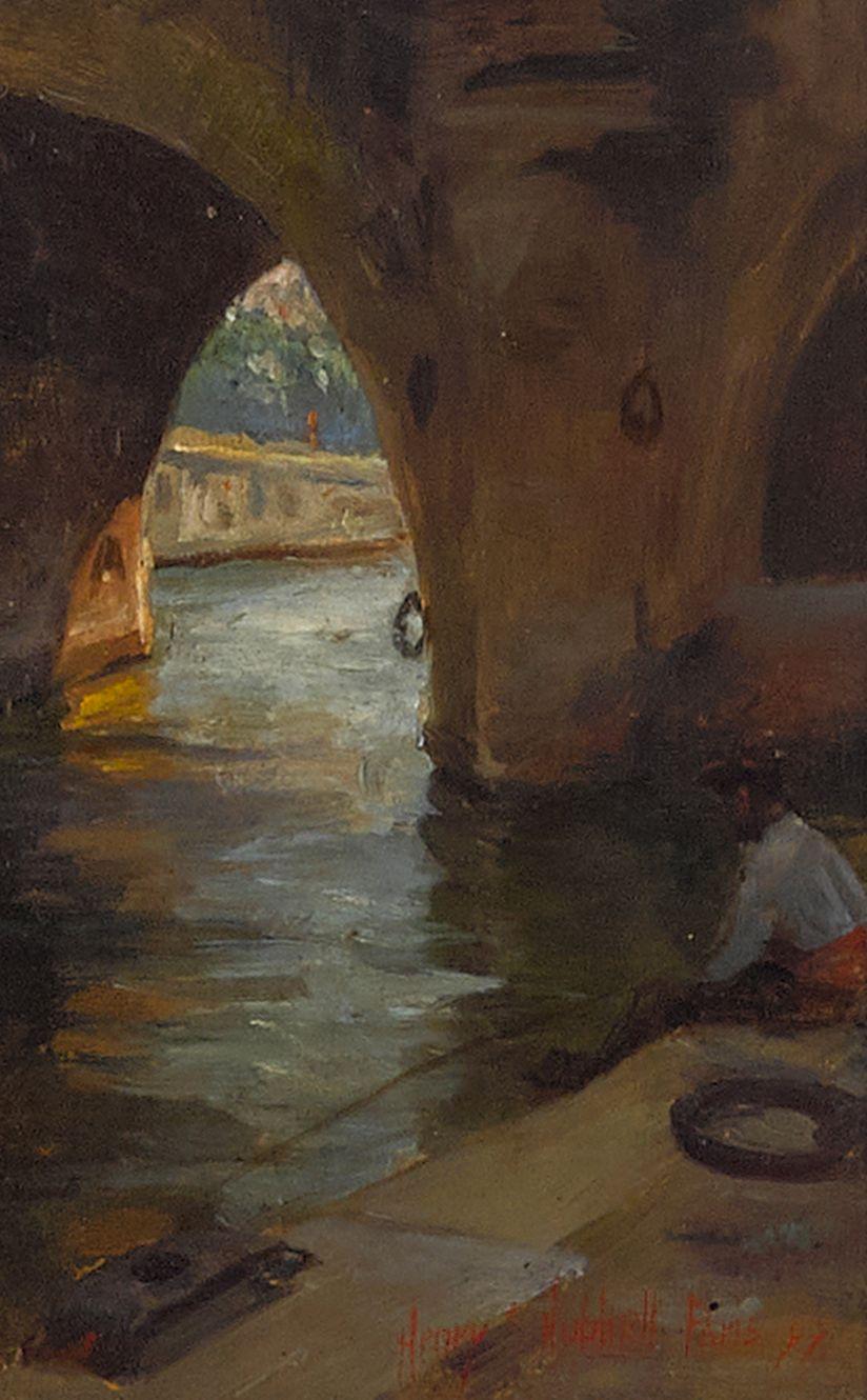 Henry Salem Hubbell - Pont Neuf, Summer Afternoon, Ile de la Cité, Forenoon Shadows and Figures in the Tuilerie Gardens, Paris (a group of three)