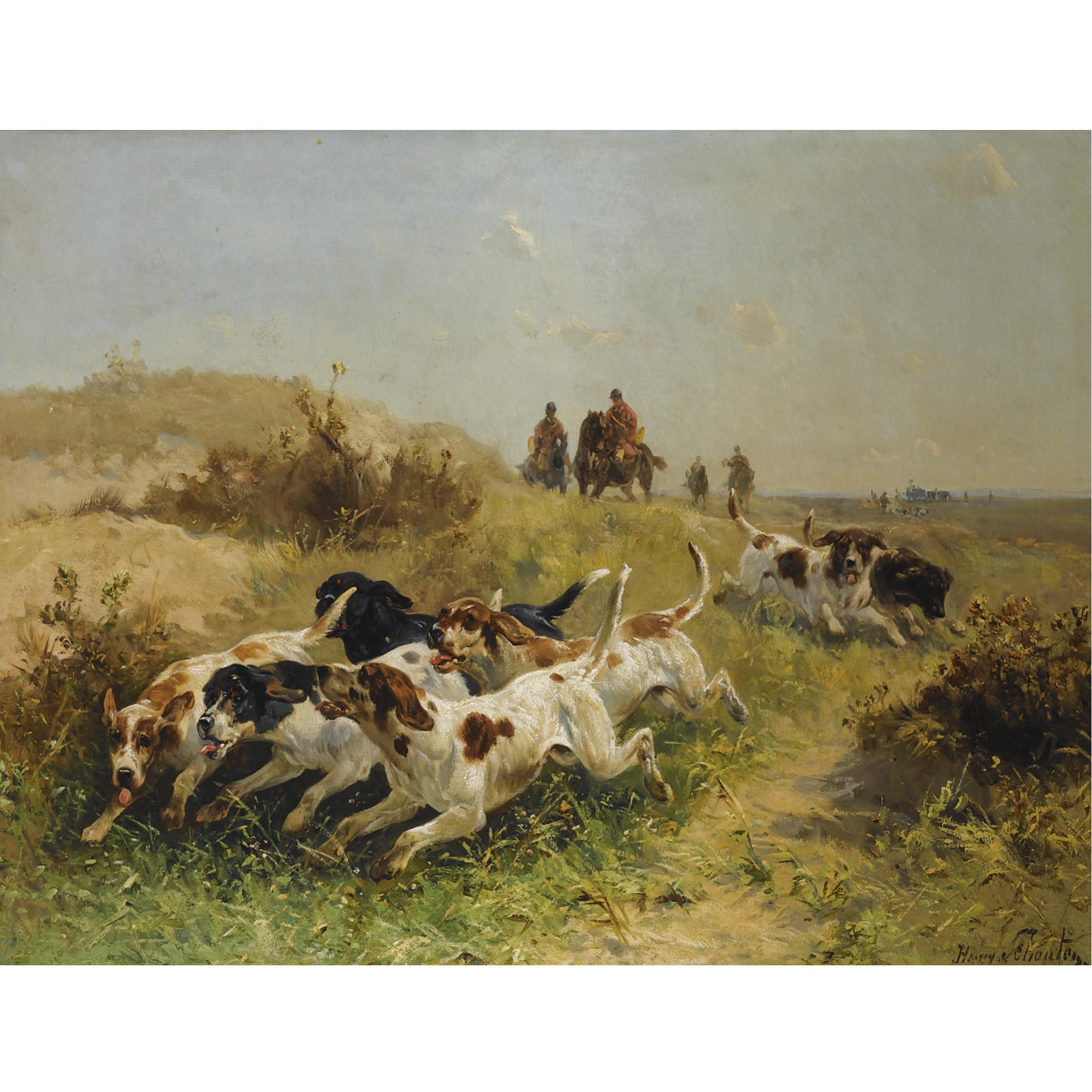 Henry Schouten - A Hunting Scene, Setters On The Scent