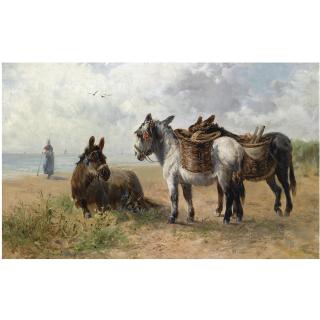 Henry Schouten - Belgian Donkeys On The Beach