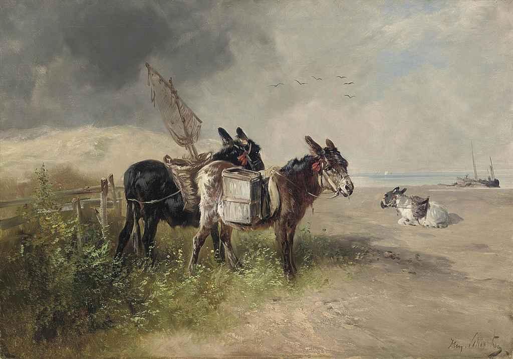 Henry Schouten - Donkeys on the beach