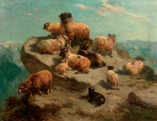 Henry Schouten - Mountain sheep on a cliff\'s edge