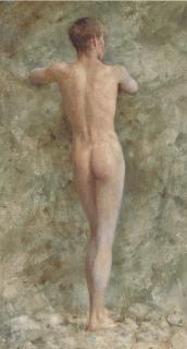Henry Scott Tuke, R.A., R.W.S. - A standing male nude