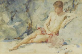 Henry Scott Tuke, R.A., R.W.S. - Boy Against Rock