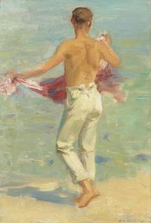 Henry Scott Tuke, R.A., R.W.S. - Preparing To Bathe