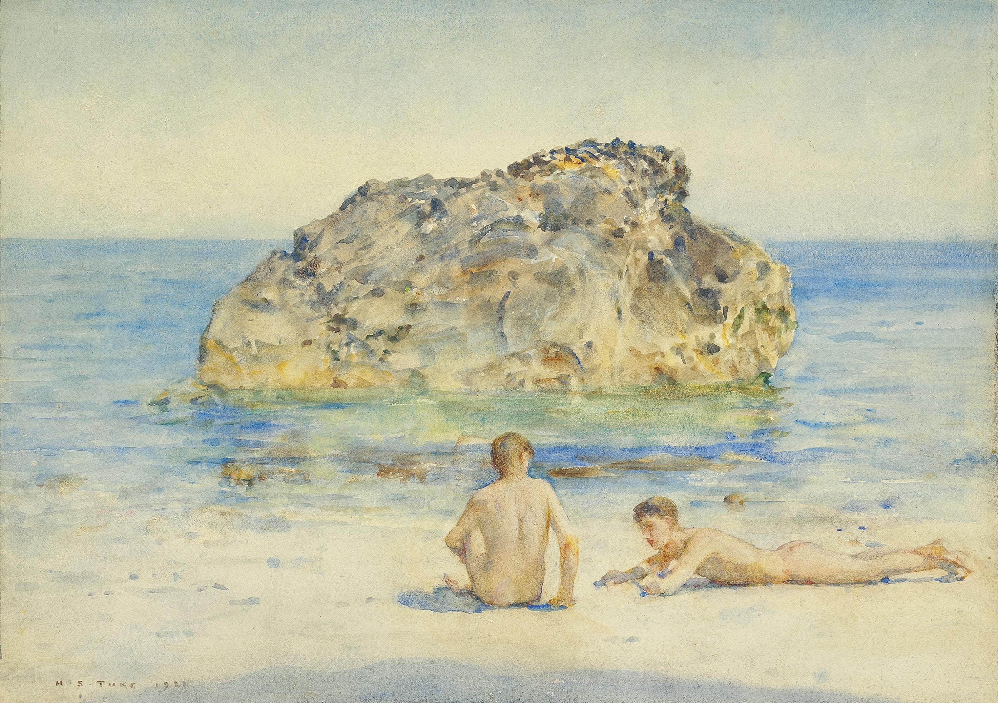 Henry Scott Tuke, R.A., R.W.S. - The sunbathers