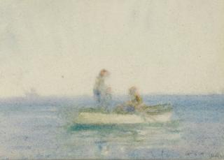 Henry Scott Tuke, R.A., R.W.S. - Two Figures In A Boat 