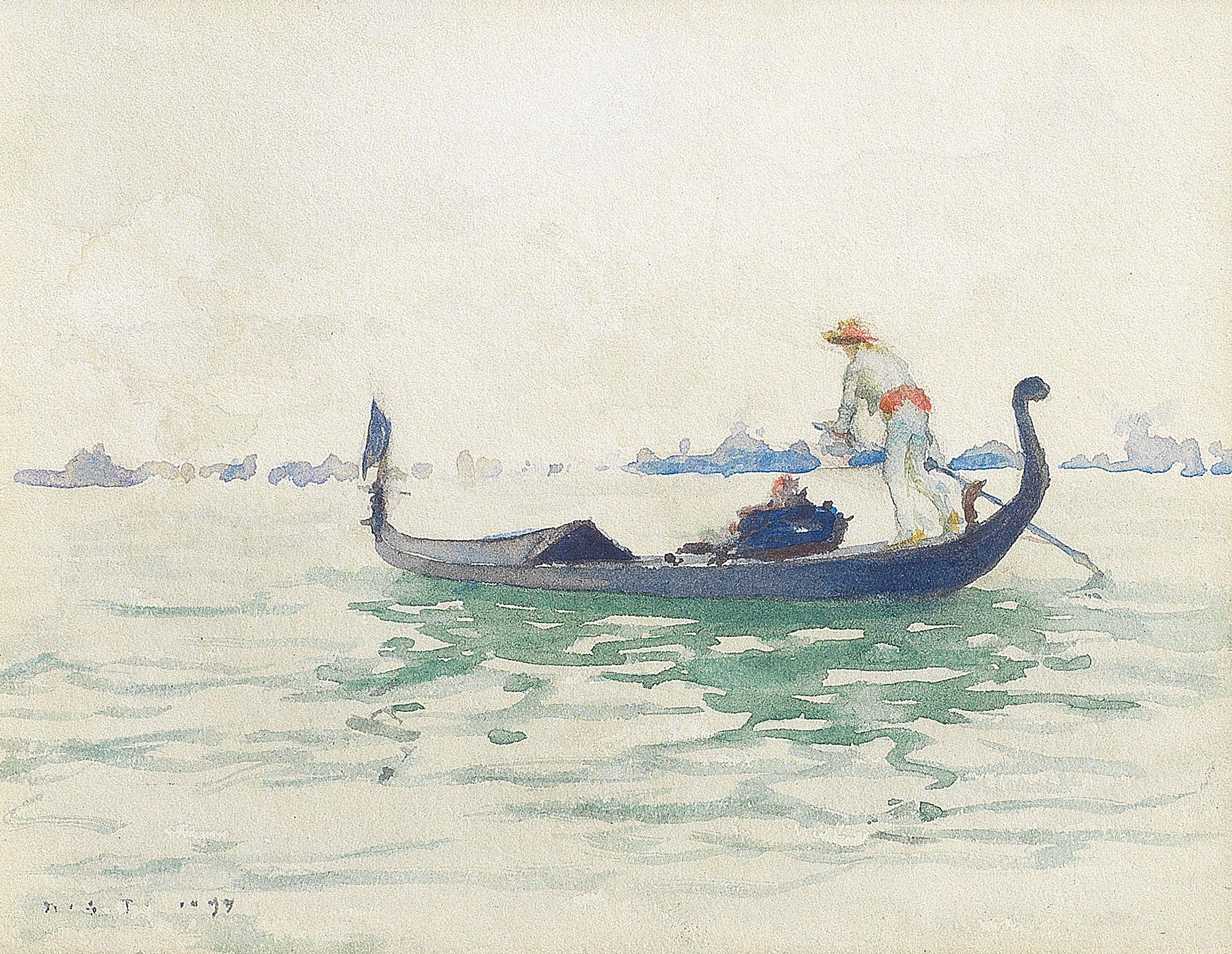 Henry Scott Tuke, RA, RWS - A Venetian gondola