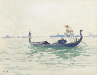 Henry Scott Tuke, RA, RWS - A Venetian gondola