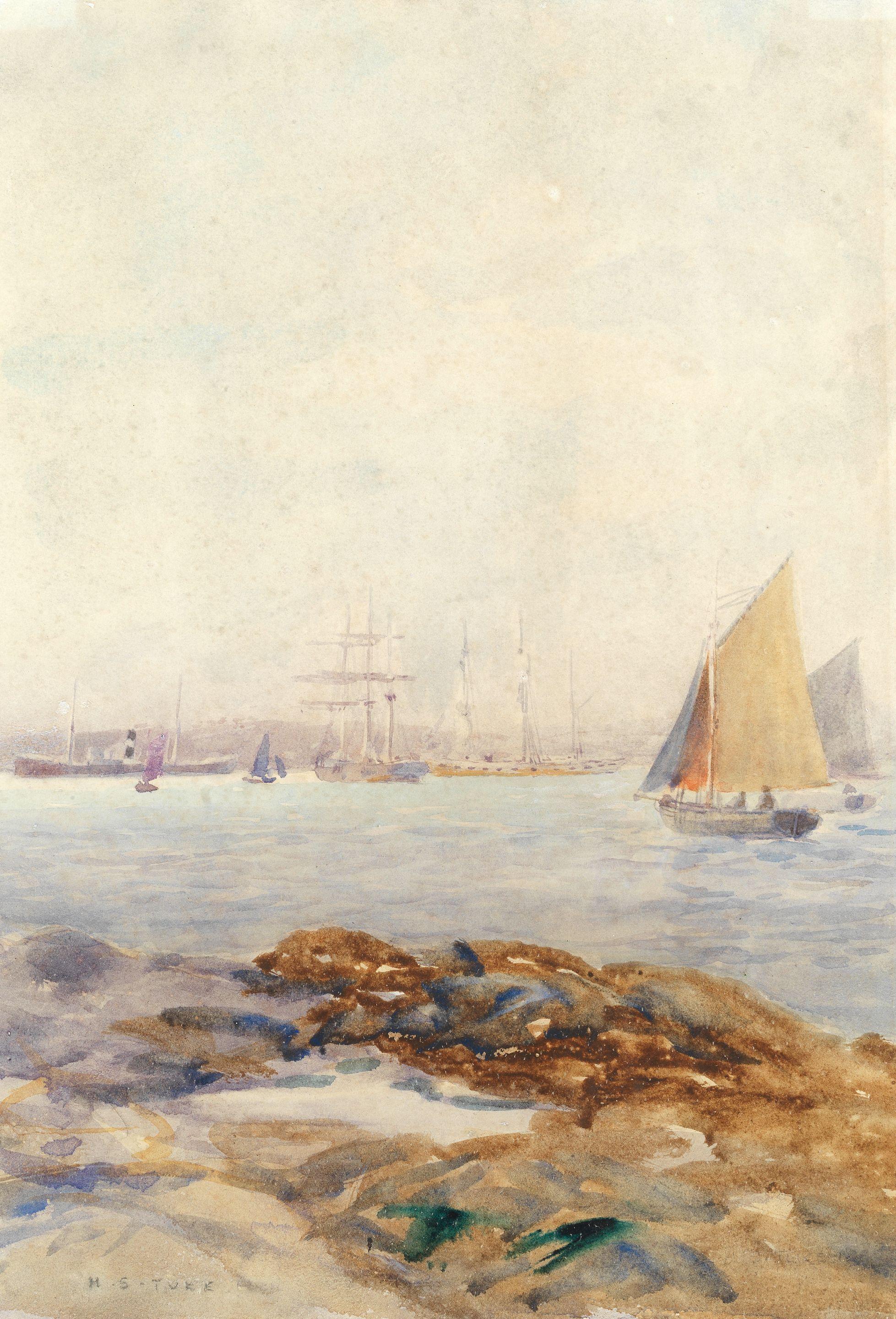 Henry Scott Tuke, RA, RWS - Falmouth Harbour from St. Just-in-Roseland