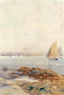Henry Scott Tuke, RA, RWS - Falmouth Harbour from St. Just-in-Roseland