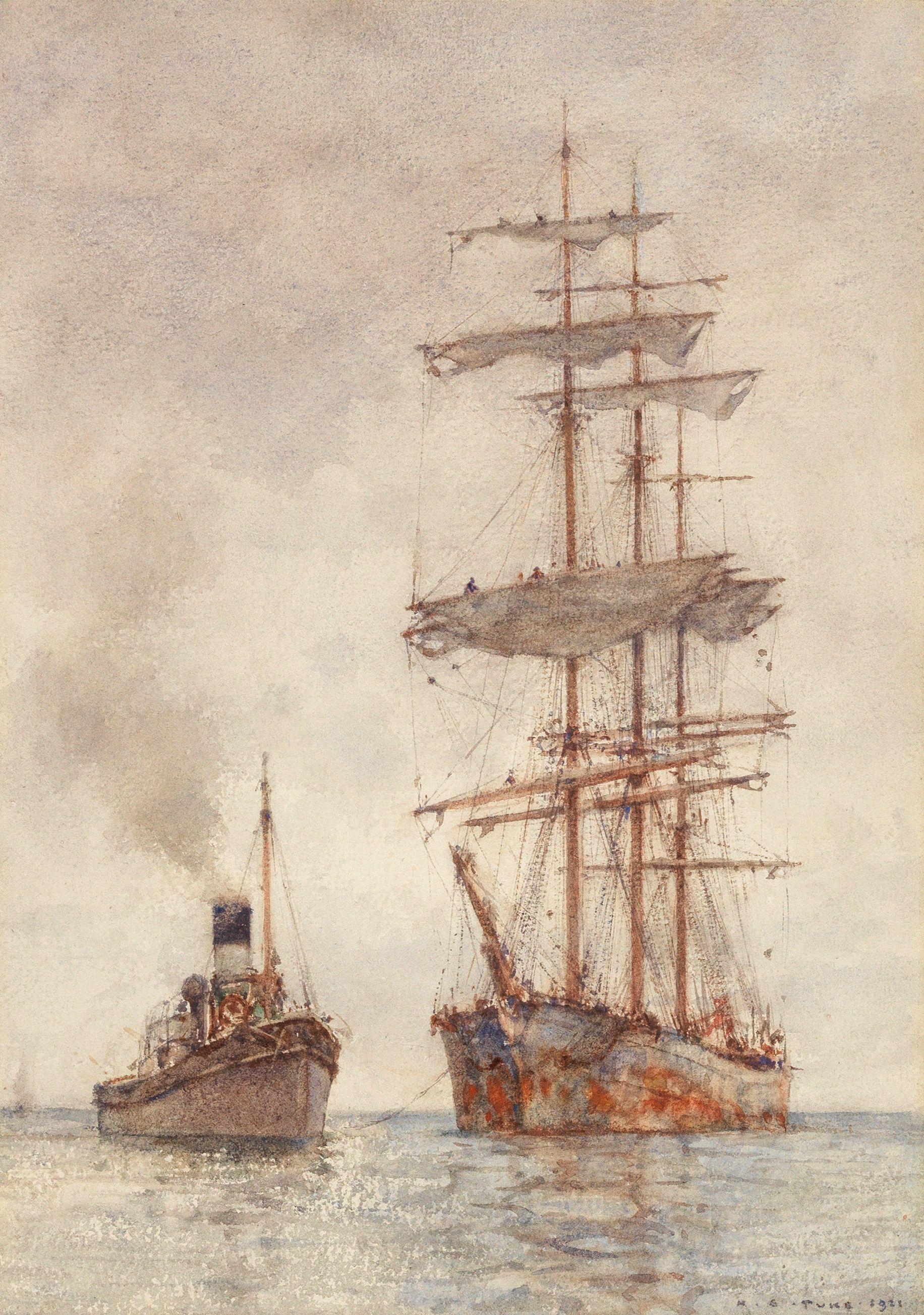 Henry Scott Tuke, RA, RWS - Towing In