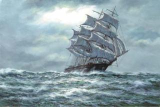 Henry Scott - Bolton Abbey Stormy night-the starboard light