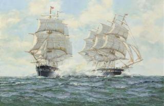 Henry Scott - Chesapeake and Shannon Locked in a Death Grip, 1st June 1813