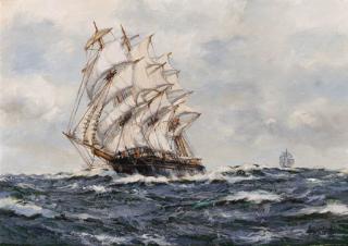 Henry Scott - The clipper ship Torrens in grey weather