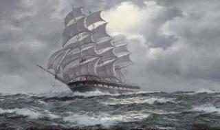 Henry Scott - The clipper Wild Deer on the twilight watch