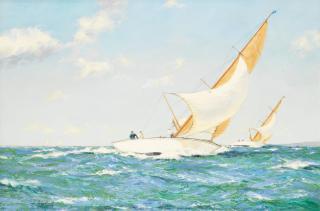 Henry Scott - \'Wind and Sun - 6 Meters in the Solent\'