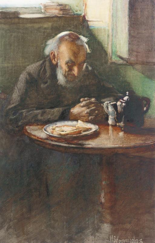 Henry Silkstone Hopwood, R.W.S. - Saying grace