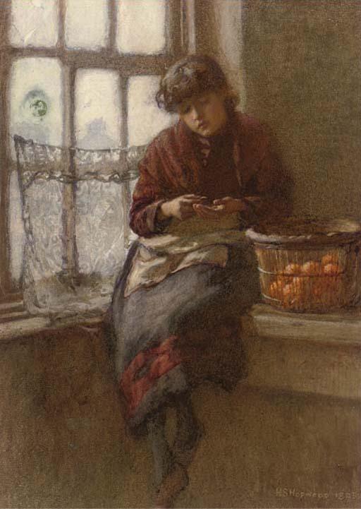 Henry Silkstone Hopwood, R.W.S. - The orange seller