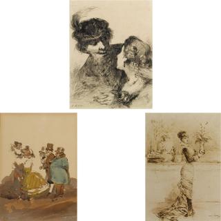 Henry Somm - An Elegant Lady Arranging Flowers