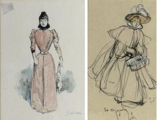 Henry Somm - Dame En Rose; Lady In Pink