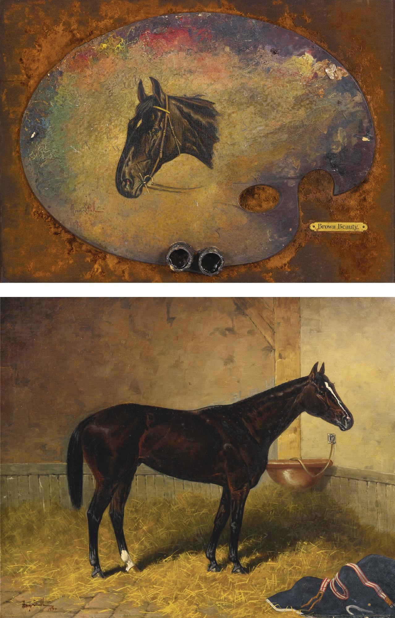 Henry Stull - Brown Beauty And A Bay In A Stall: Two Works