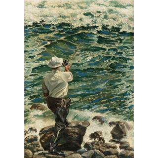 Henry Sumner Watson - Casting Into The Montauk Surf