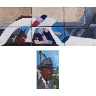 Henry Taylor - Copcar And Lw Robinson, Two Paintings