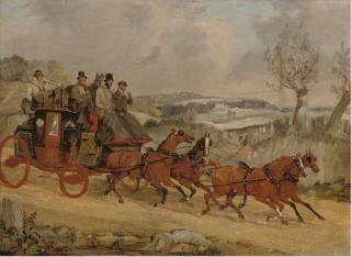 Henry Thomas Alken - A Coach And Four In A Winter Landscape