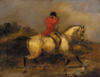Henry Thomas Alken - A huntsman crossing a stream