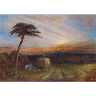 Henry Thomas Dawson - British henry Dawson (1811 - 1878) And Ernest Parton (1845 - 1933) Haymaking Evening Over Sutton Coldfield Near Handsworth Old Church