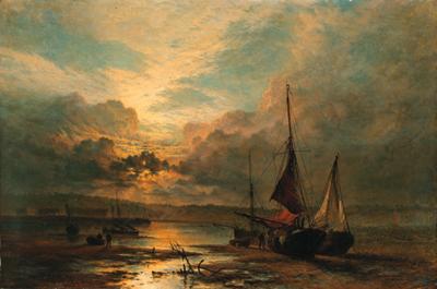 Henry Thomas Dawson - On the Medway at dusk