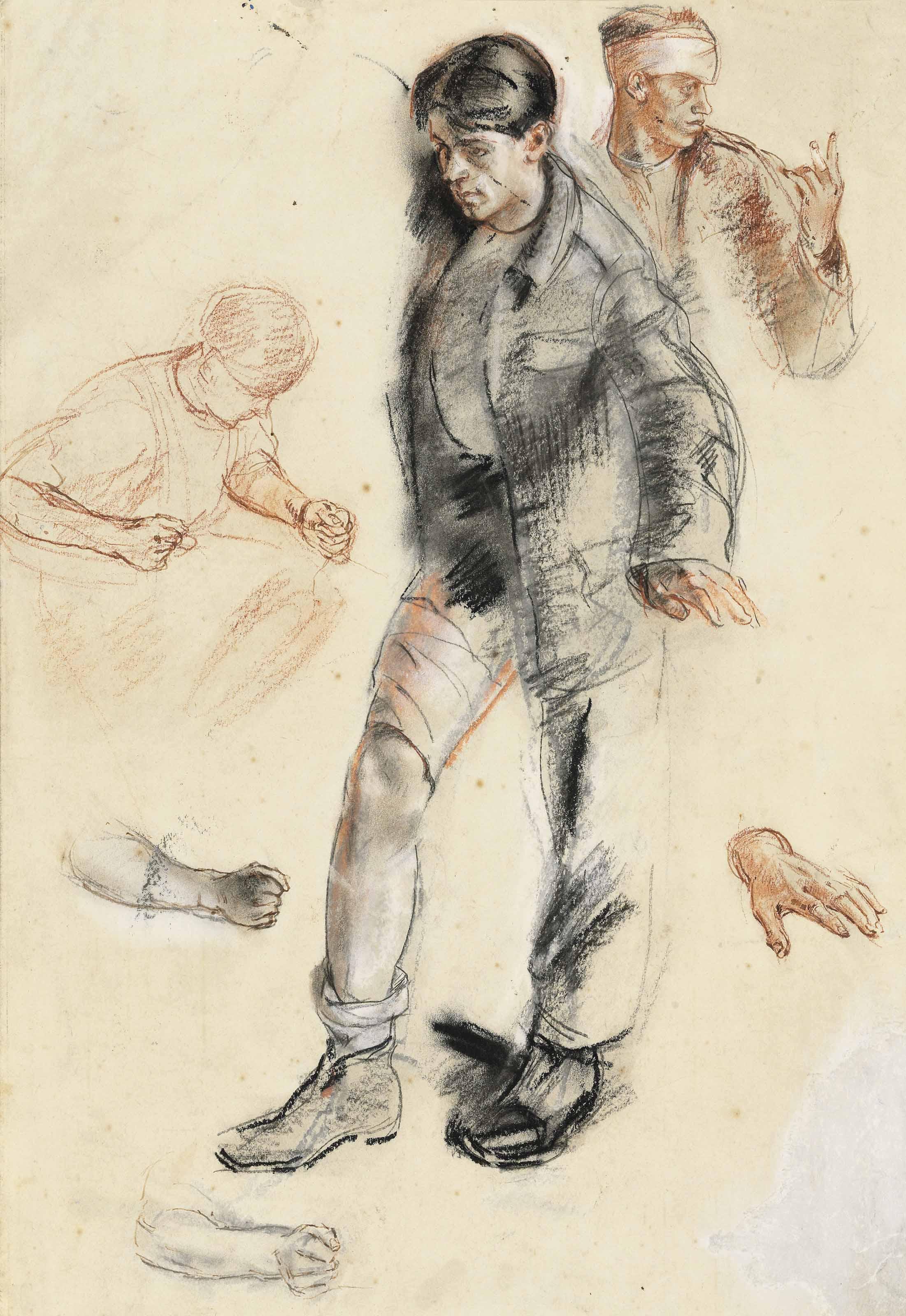 Henry Tonks - Study for \'An Advanced Dressing Station in France\'