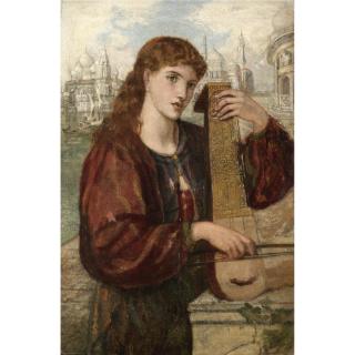 Henry Treffry Dunn - Girl With A Psaltery