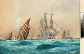 Henry Valter - H.M.S. St. George, 91 guns, off the coast of Spain