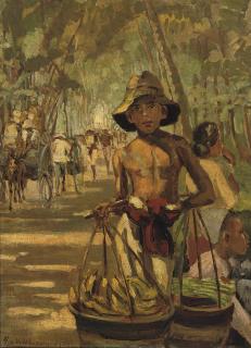Henry Van Velthuysen - Indonesian street vendor selling bananas