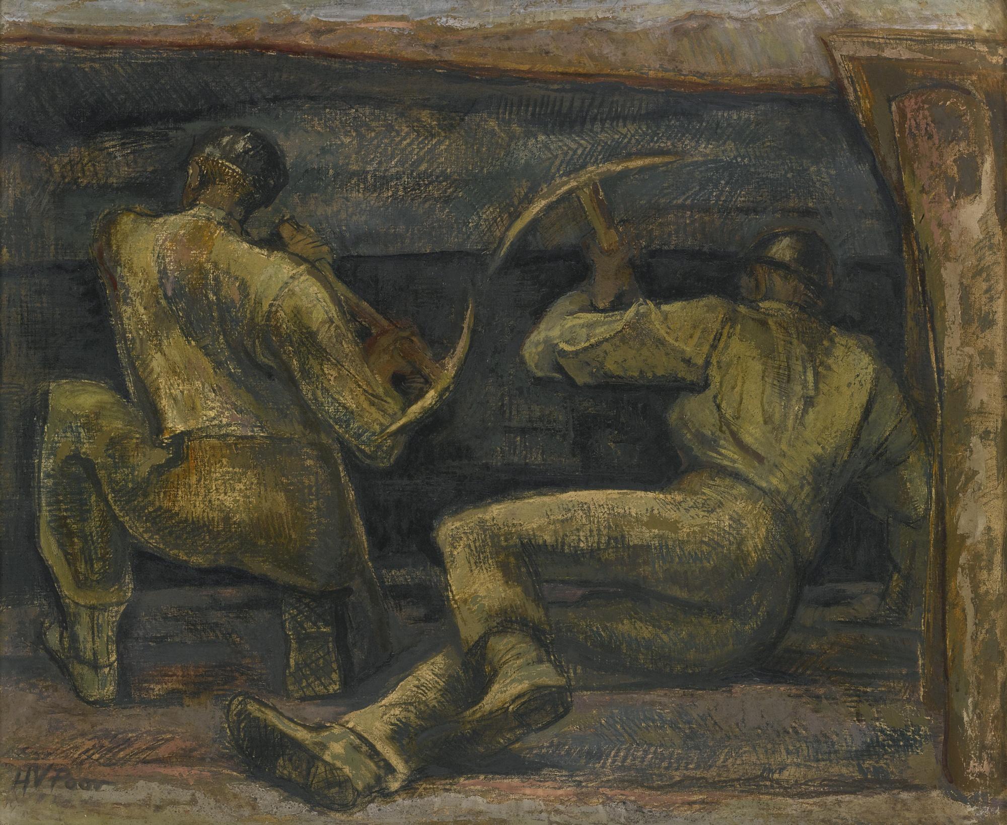 Henry Varnum Poor - The Miners (Mural Study For Land Grant Frescoes)