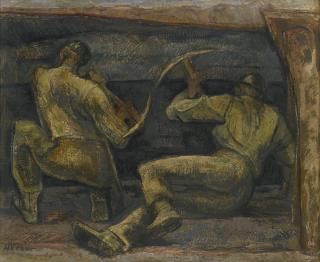 Henry Varnum Poor - The Miners (Mural Study For Land Grant Frescoes)