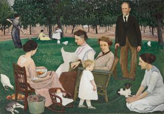 Henry Varnum Poor - The Orchardist and his Family (Summer Afternoon)