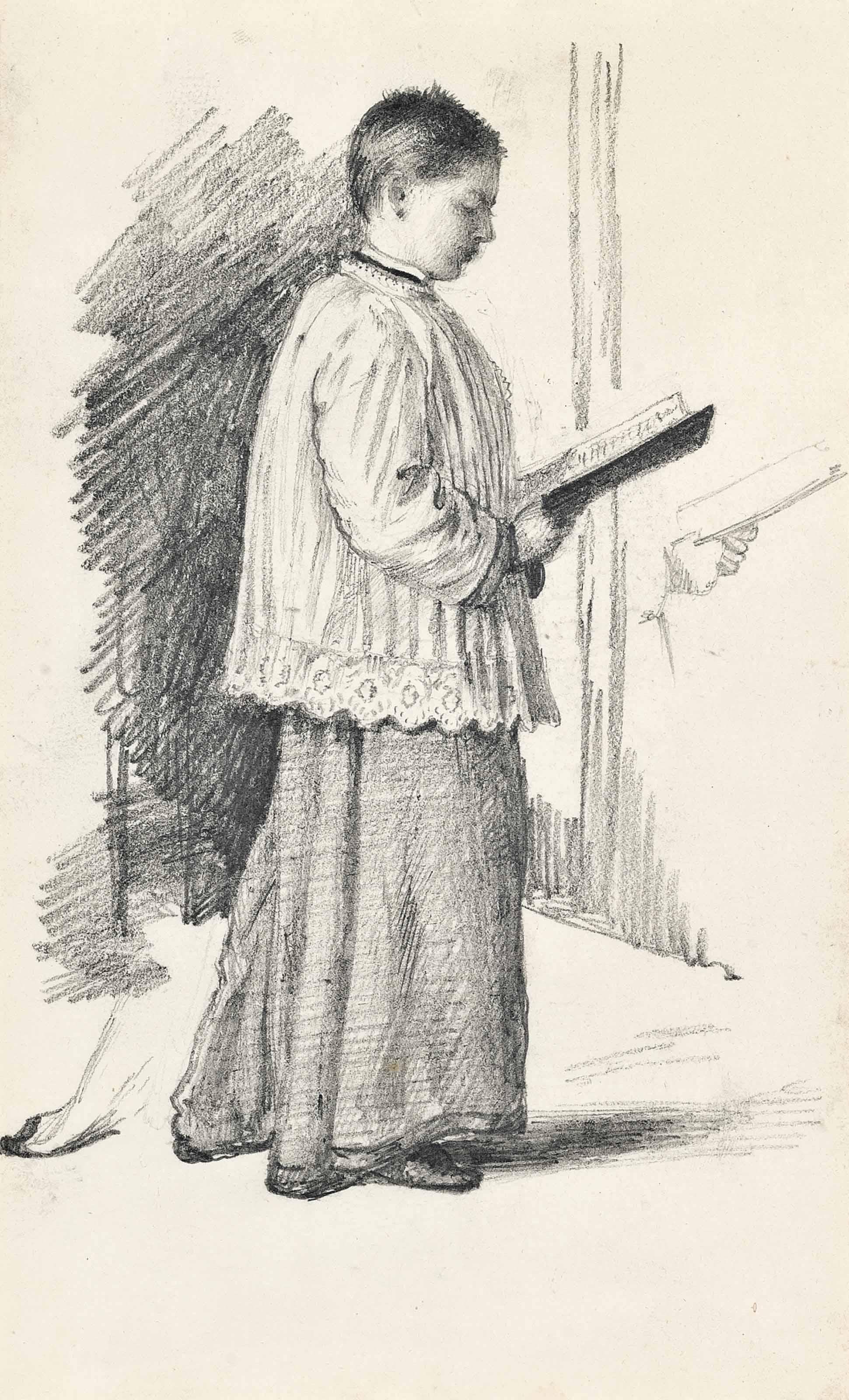 Henry Wallis, R.W.S. - Study of a choir boy