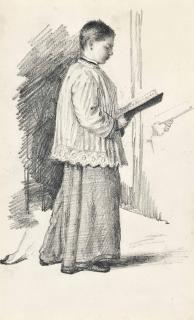 Henry Wallis, R.W.S. - Study of a choir boy
