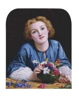 Henry Wallis - Young Girl with Flowers