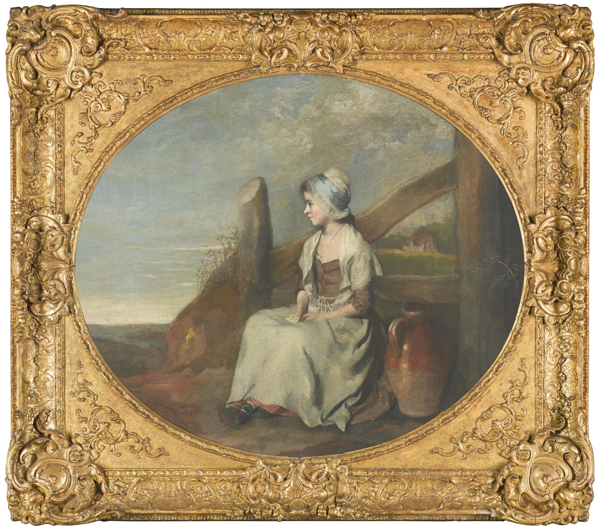 Henry Walton - A Girl Seated By A Stile