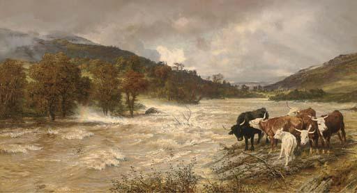 Henry William Banks Davis, R.A. - A Flood On The Wye, Subsiding