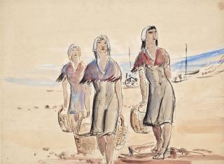 Henry William Phelan Gibb - The Mussel Gatherers; and Two Bathers