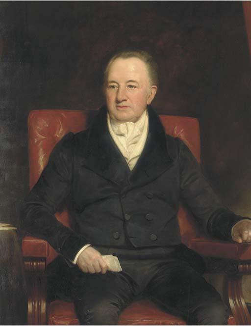 Henry William Pickersgill, R.A. - Portrait of Sir Charles Morgan (1760-1846), Seated Three-Quarter-Length, In A Black Suit, Holding A Letter In His Right Hand