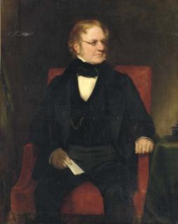 Henry William Pickersgill, R.A. - Portrait of Thomas Richter, three-quarter-length, seated in a black suit, with a paper in his right hand