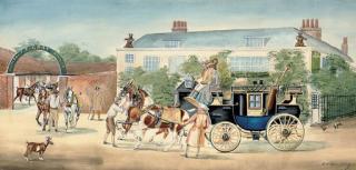 Henry William Standing - A change of horses outside the Bear