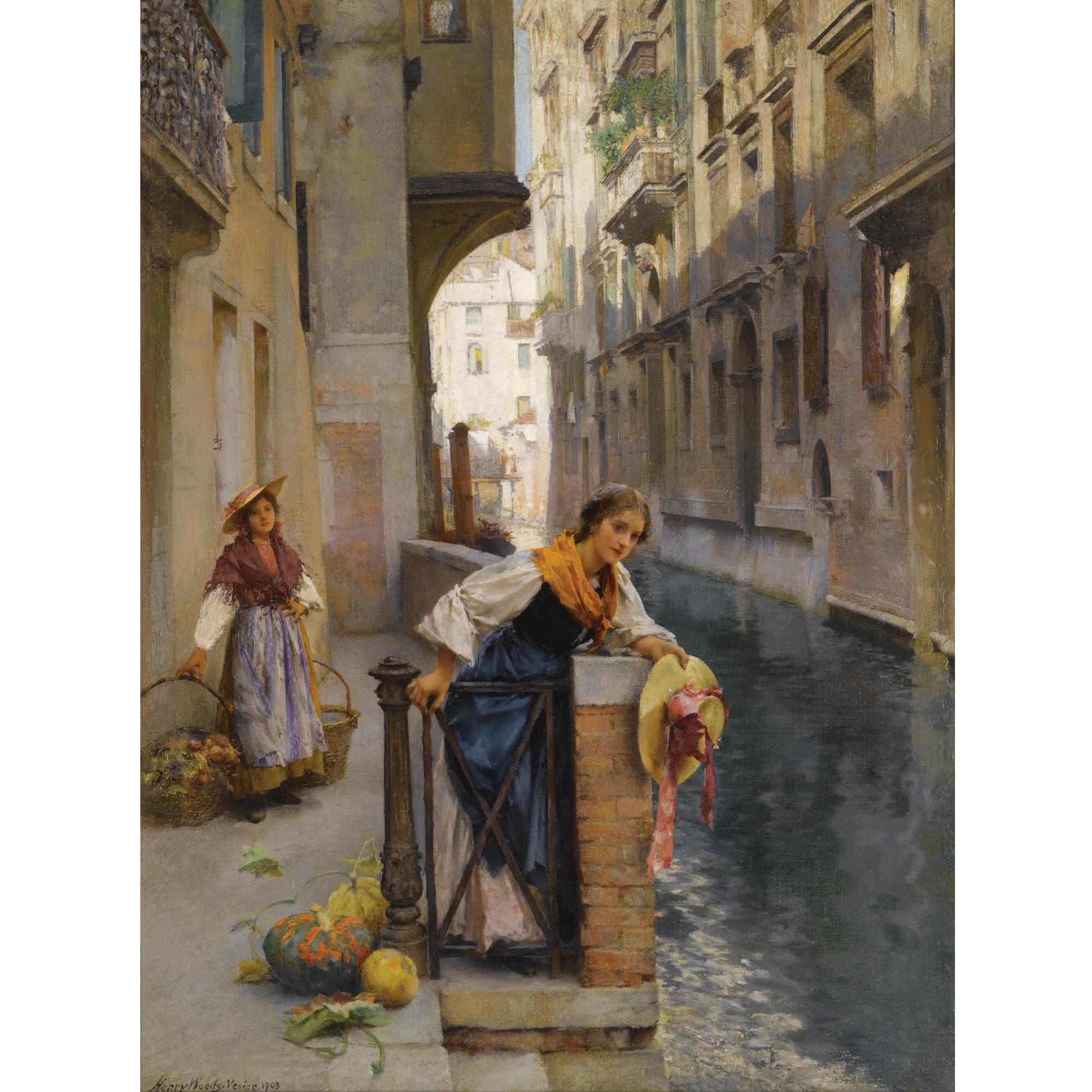 Henry Woods, R.A. - Fruit Sellers From The Islands, Venice